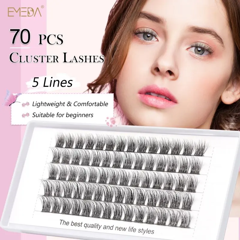 Natural looking lightweight comfortable thin band long lasting diy cluster lash easy to apply