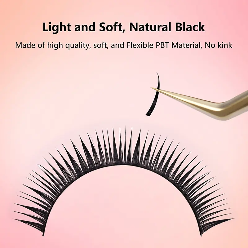 Private Label Wholesale Light and Soft Manga Effect Wet Lash Extension