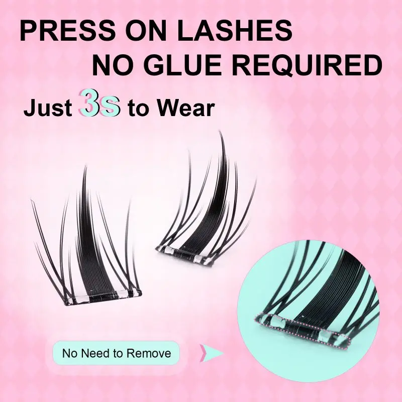 Strong Hold One Step Press-on Self-adhesive DIY Cluster Lashes Wholesale