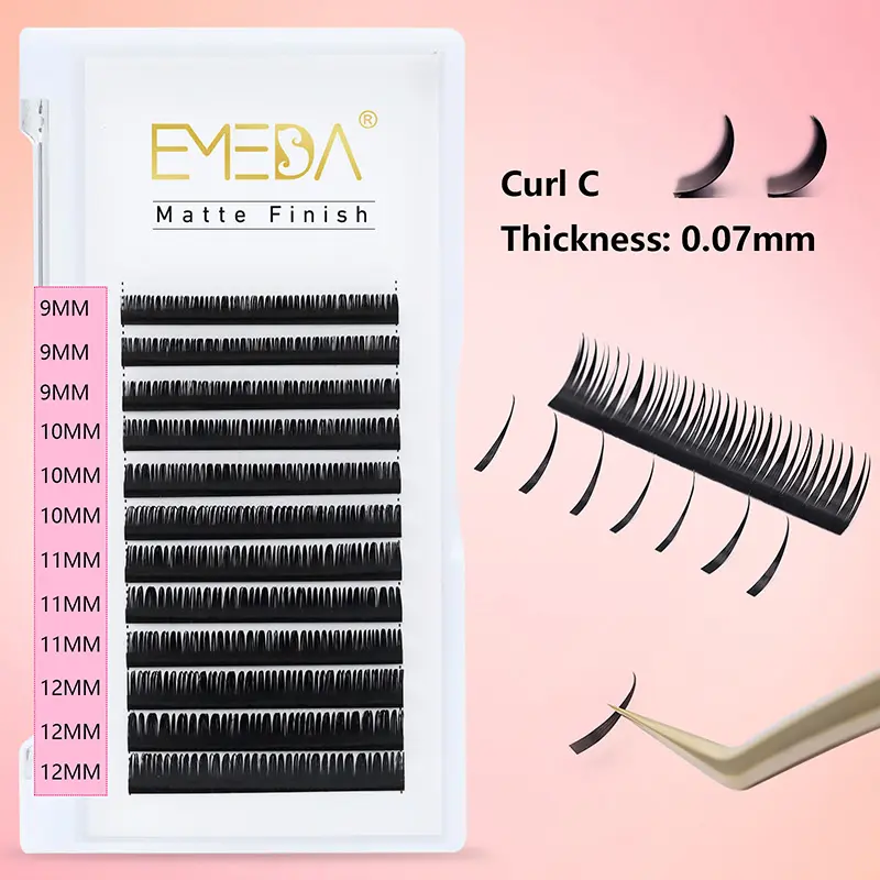 Private Label Wholesale Light and Soft Manga Effect Wet Lash Extension