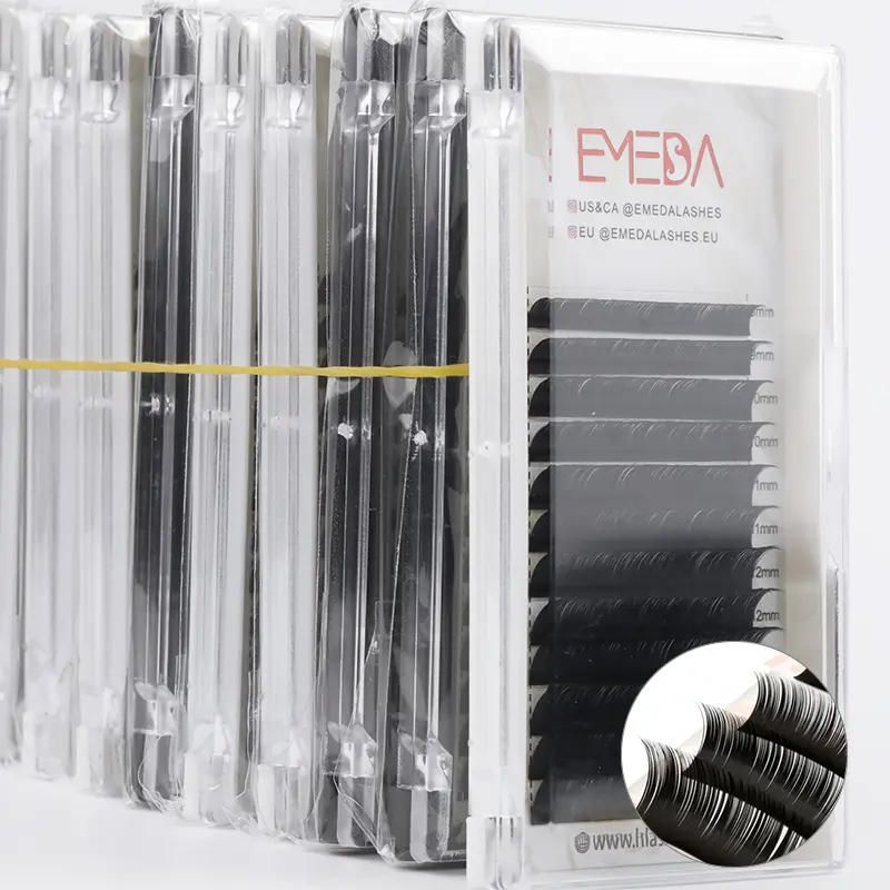 Matte Black Korea PBT Fiber Silk Lash 0.03-0.07mm Thickness Russian Volume Lash Extension