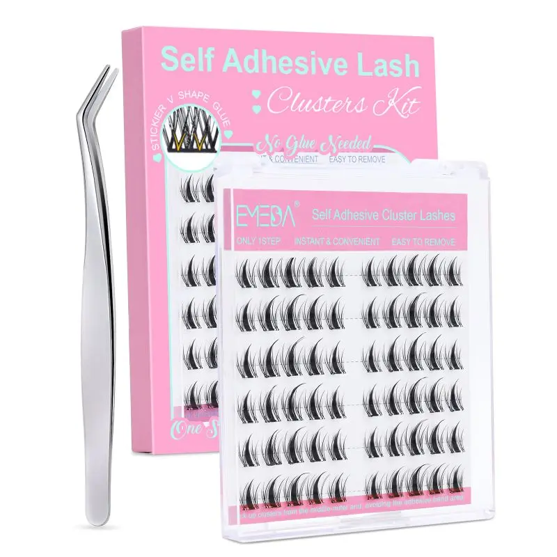 Strong Hold One Step Press-on Self-adhesive DIY Cluster Lashes Wholesale